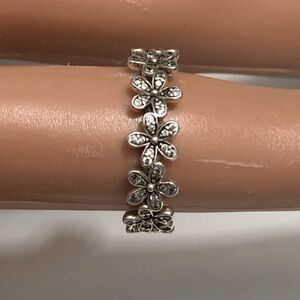 Sterling Silver 925 ALE Pandora Dazzling Daisy Meadow Ring Size 7